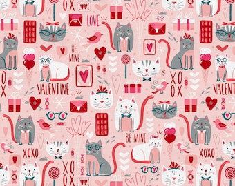 100% cotton Heart Fabric Cat Fabric Quilting Fabric Cute Cats Small Print Fabric by Fat QuarterHalf MetreMetre Valentines Fabric 100% cotton Heart Fabric Cat Fabric Quilting Fabric Cute Cats Small Print Fabric by Fat QuarterHalf MetreMetre Valentines Fabric
