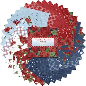Quiltstof - 5" vierkanten bedelpakket Summertime Daydream Wilmington-afdrukken 42 vijf-inch vierkanten