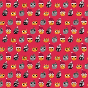 Cat Fabric - Christmas Sweater Cats Cat Heads Paintbrush Studio (120-21795) - Sold by the Yard