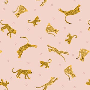 Kattenstof - kleine dingen wilde dieren roze Lewis en Irene (SM55-2) - Op maat gesneden verkocht