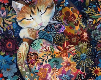 Cat Fabric - Calico Cat Panel Timeless Treasures (CAT-CD4112-Black) - Sold by the Panel
