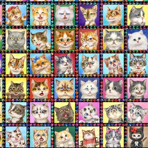 Cat Fabric - Instagram Famous Small Blocks Studio E (8067-99) - Sold by the Yard