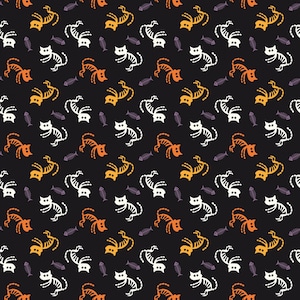 Cat Fabric - Beggar&#39;s Night Cats Black Riley Blake Designs (C14501R) - Sold by the Yard