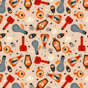 Cat Fabric - Meowloween Cat Potions Parfait Halloween Dear Stella (LW2850-PARFAIT) - Sold by the Yard