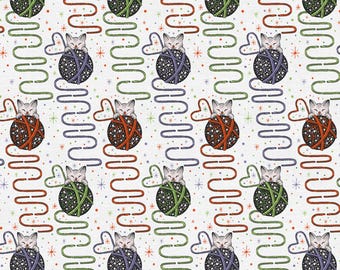 Cat Fabric - Apothecary Cat Yarn Paintbrush Studio (120-25159) - Sold by the Yard
