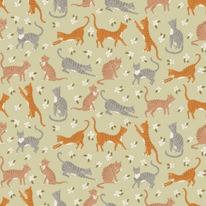 Cat Fabric - Ginger & Olive Purrfect Companions Camelot Fabrics - Sold by the Yard