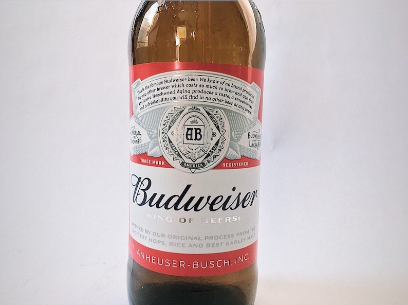 Budweiser Beer Bottle Soap Dispenser 12 Oz Bottle Etsy