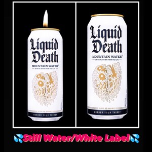 Liquid Death Mountain Water Sparkling & Still Water Can Candle 16oz Still (White Can)