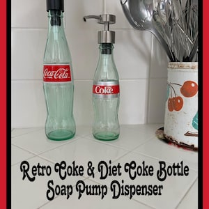 Classic Coca Cola + Diet Coke Bottle Pump Dispenser | Vintage Glass Coke Bottle Unique Home Decor