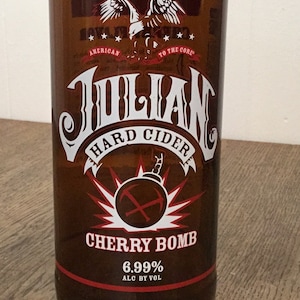 Julian Hard Cider Cherry Bomb Beer/Cider Bottle Pint Glass