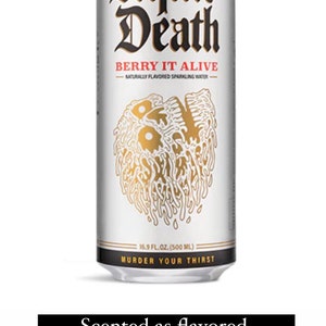 Liquid Death Mountain Water Sparkling & Still Water Can Candle 16oz Berry It Alive