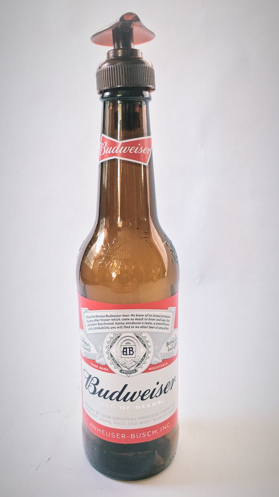 Budweiser Beer Bottle Soap Dispenser 12 Oz Bottle Etsy