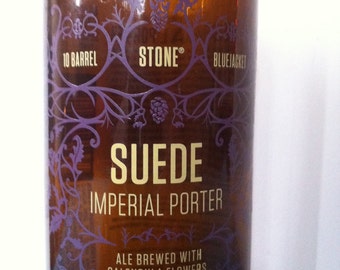 VeryRare! Suede Imperial Porter Collaberation Brew | Stone Brewing Company, 10 Barrel Brewery,  Blue Jacket Brewery | Beer Bottle Pint Glass