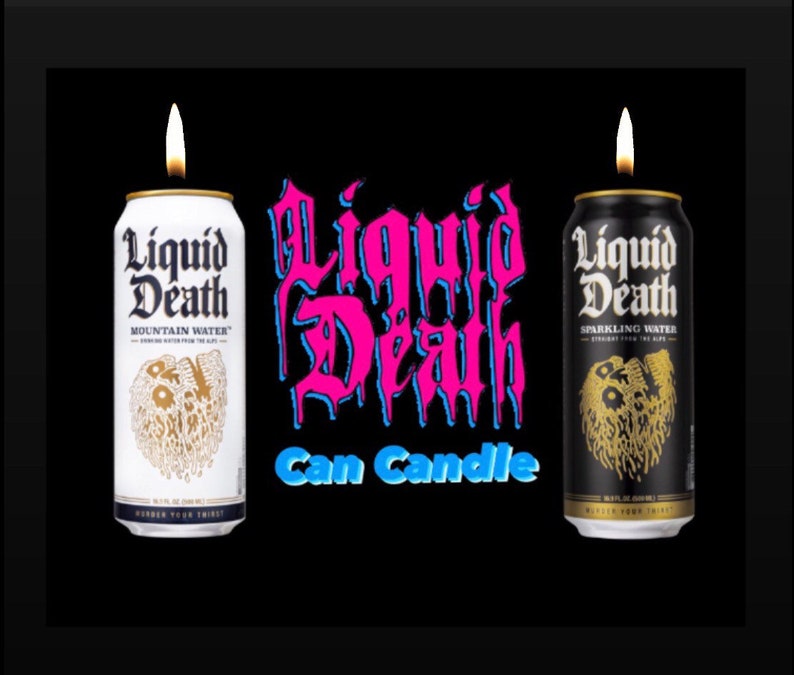 Liquid Death Mountain Water Sparkling & Still Water Can Candle 16oz image 1