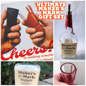 Makers Mark Bourbon Gift Set w/2 Snowflake Glasses 750ml