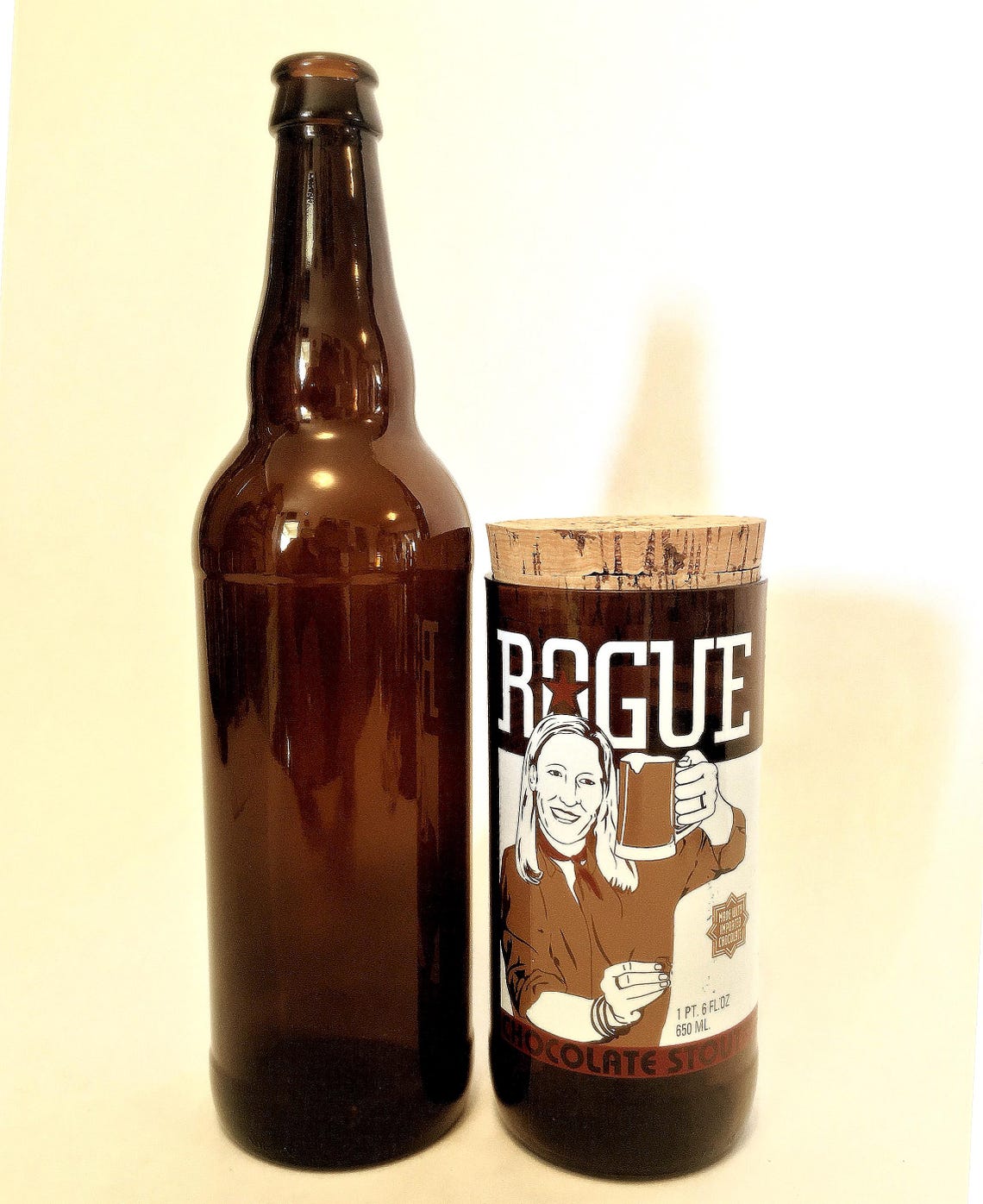 Rogue Brewing Chocolate Stout Beer Bottle Container Stash Jar