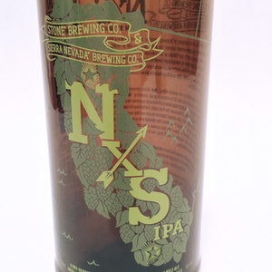 RARE!! Sierra Nevada Brewing & Stone Brewing Collaboration | North by South (NXS) IPA Beer Bottle Pint Glass