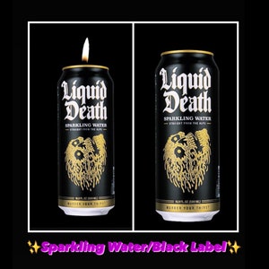 Liquid Death Mountain Water Sparkling & Still Water Can Candle 16oz Sparkling Black Can