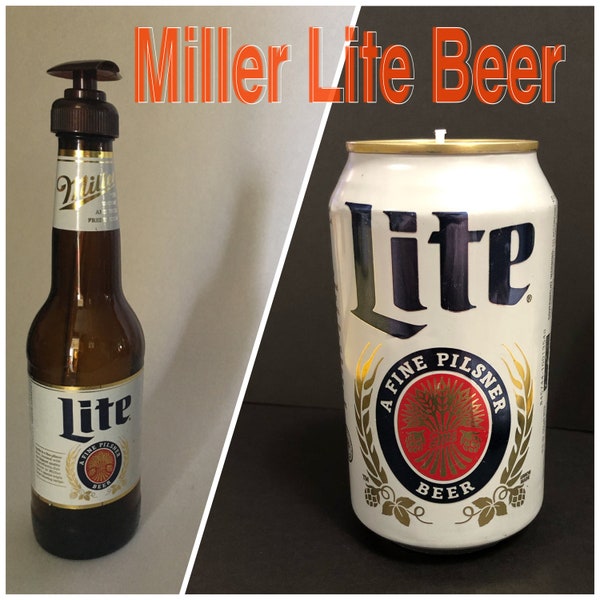 Miller Lite Beer | Miller Lite Gift Set - Beer Bottle Pump Dispenser - Beer Can Candle <It’s Miller Time>