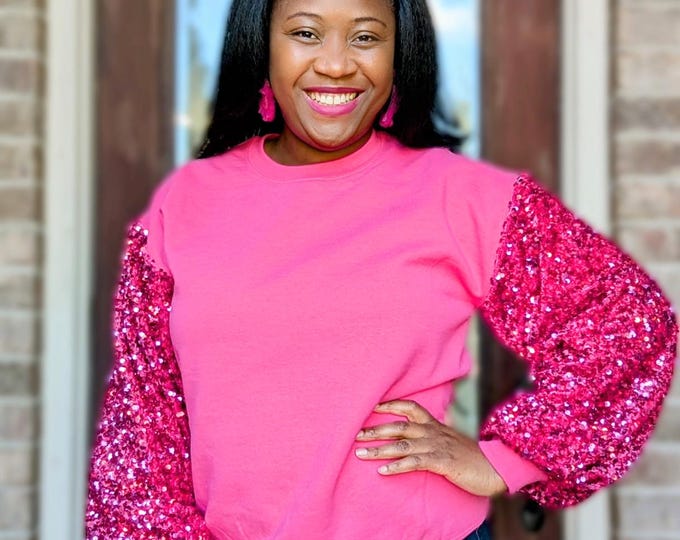Black Sequin Embellished Cotton Sweatshirt main image 0
