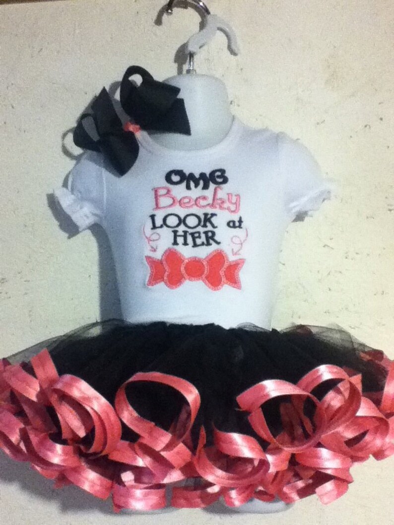 Look At her Bow baby shower gift Tutu Outfit Funny Outfit outfit tutu set baby