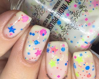 Black light Nail polish - milky way - Nail lacquer with glitter - vernis - Bestseller - 15ml