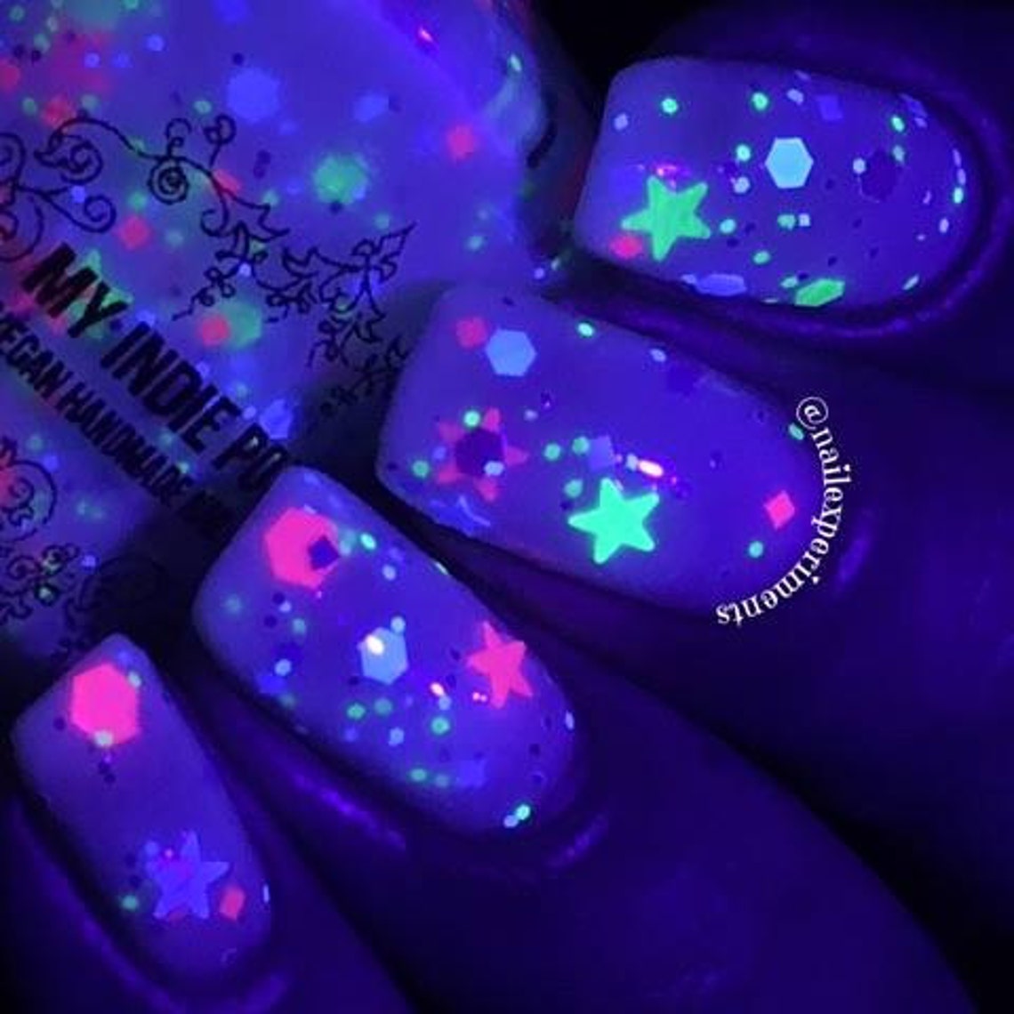 Black light Nail polish milky way Nail lacquer with Etsy