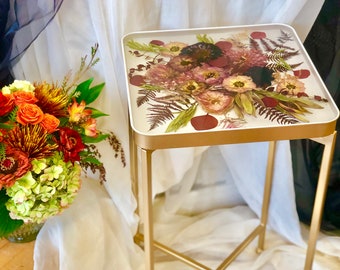 Bridal Bouquet Preservation- Side Table- 14" x 14" x 26"