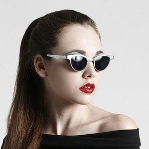 HiTek Vintage 80&#39;s retro 1930s 1950s steampunk metal cats eyes sunglasses
