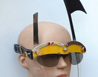 10/% OFF Hi Tek Alexander handmade futuristic halloween steampunk unusual party cosplay cyber wave unisex gothic party wings eyewear mask