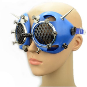 Hi Tek Alexander handmade futuristic modern steampunk fallout cosplay cyberpunk gothic fashion stylist spiky unusual eyewear mask costume image 3