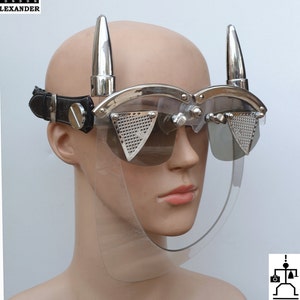 30% OFF Hi Tek handmade futuristic modern steampunk cosplay cyberwave gothic sic fi metal lens costume artist unusual party eyewear mask