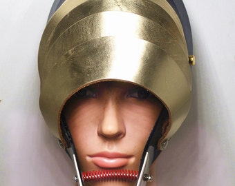 Hallo Tek Alexander handgemachte Leder moderne futuristische, Sci-Fi, Steampunk ungewöhnliche Party Kostüm Kopfschmuck Helm Transformator Maske Hut