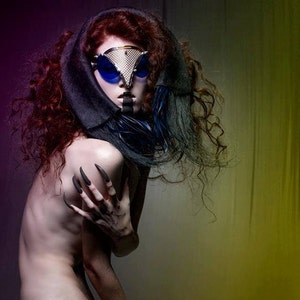 Hi Tek Alexander handmade futuristic modern steampunk  transformer unusual eyewear mask