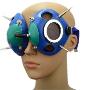 Hi Tek Alexander handmade futuristic modern steampunk fallout cosplay cyberpunk gothic fashion stylist spiky unusual eyewear mask costume image 2