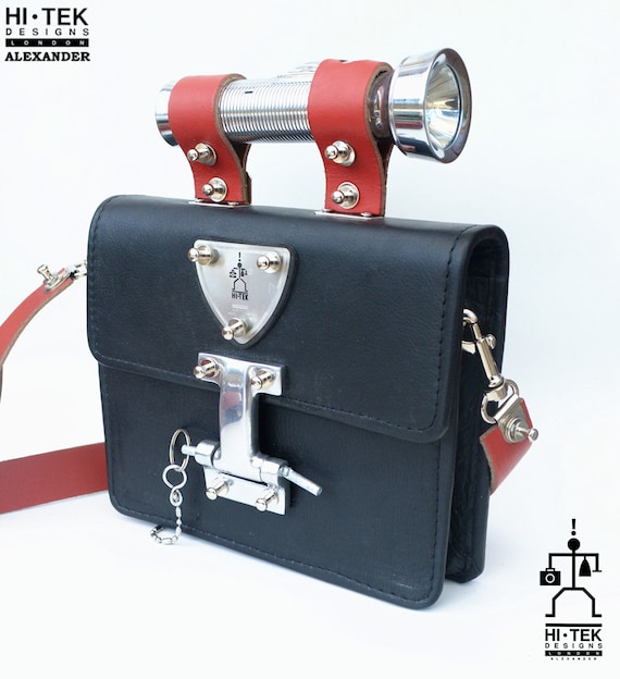 Hi Tek ALEXANDER Leather Cross Body Bag Medium Size Unusual Unique