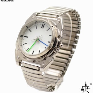 Ciao Tek in pelle nera goth steampunk retrò futuristico insolito unisex orologio da polso cinturino di cuoio di caso in acciaio inox
