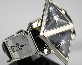 Vintage Hi Tek Alexander Wrist Watch Double Rotating Pyramid