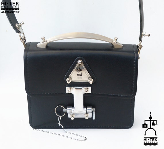 Hi Tek ALEXANDER Leather Cross Body Bag Medium Size Unusual Unique