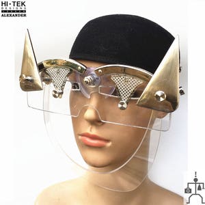 Christmas gift Hi Tek handmade futuristic modern steampunk cosplay cyberwave gothic sic fi costume artist unusual party eyewear mask