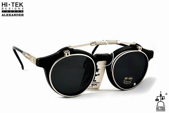 Hi Tek Alexander Flip Up Sunglasses: Retro Steamp… - image 3