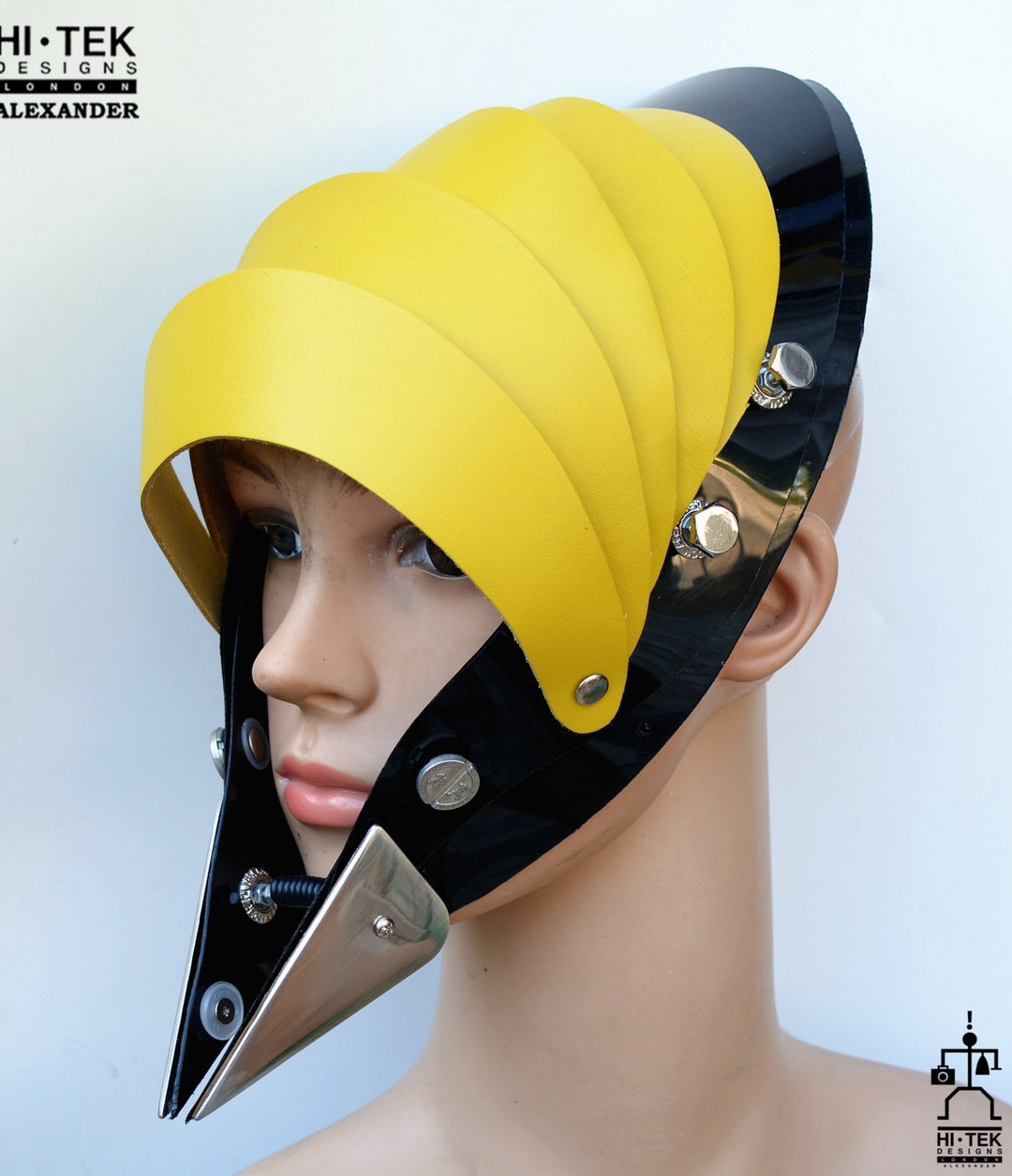 Hi Tek Alexander Handmade Leather Mask Hat: Futuristic Steampunk ...