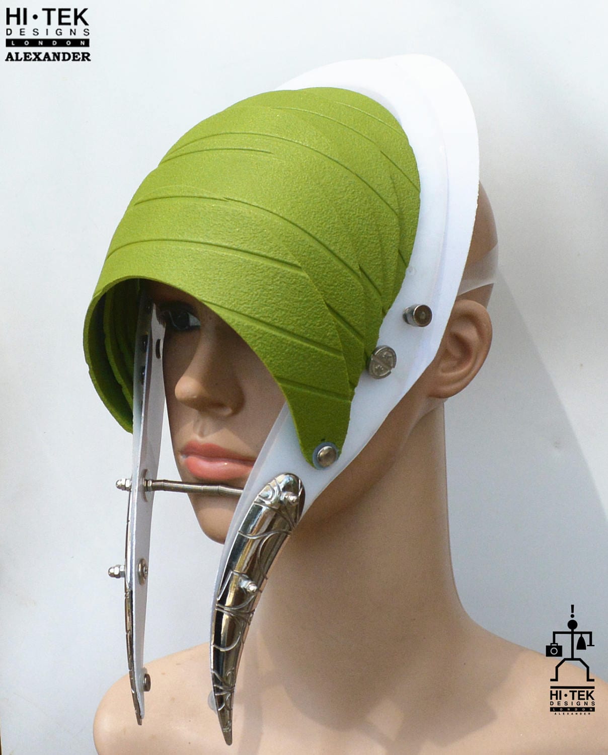 Hi Tek Alexander Handmade Sci-fi Mask: Futuristic White Headwear - Etsy
