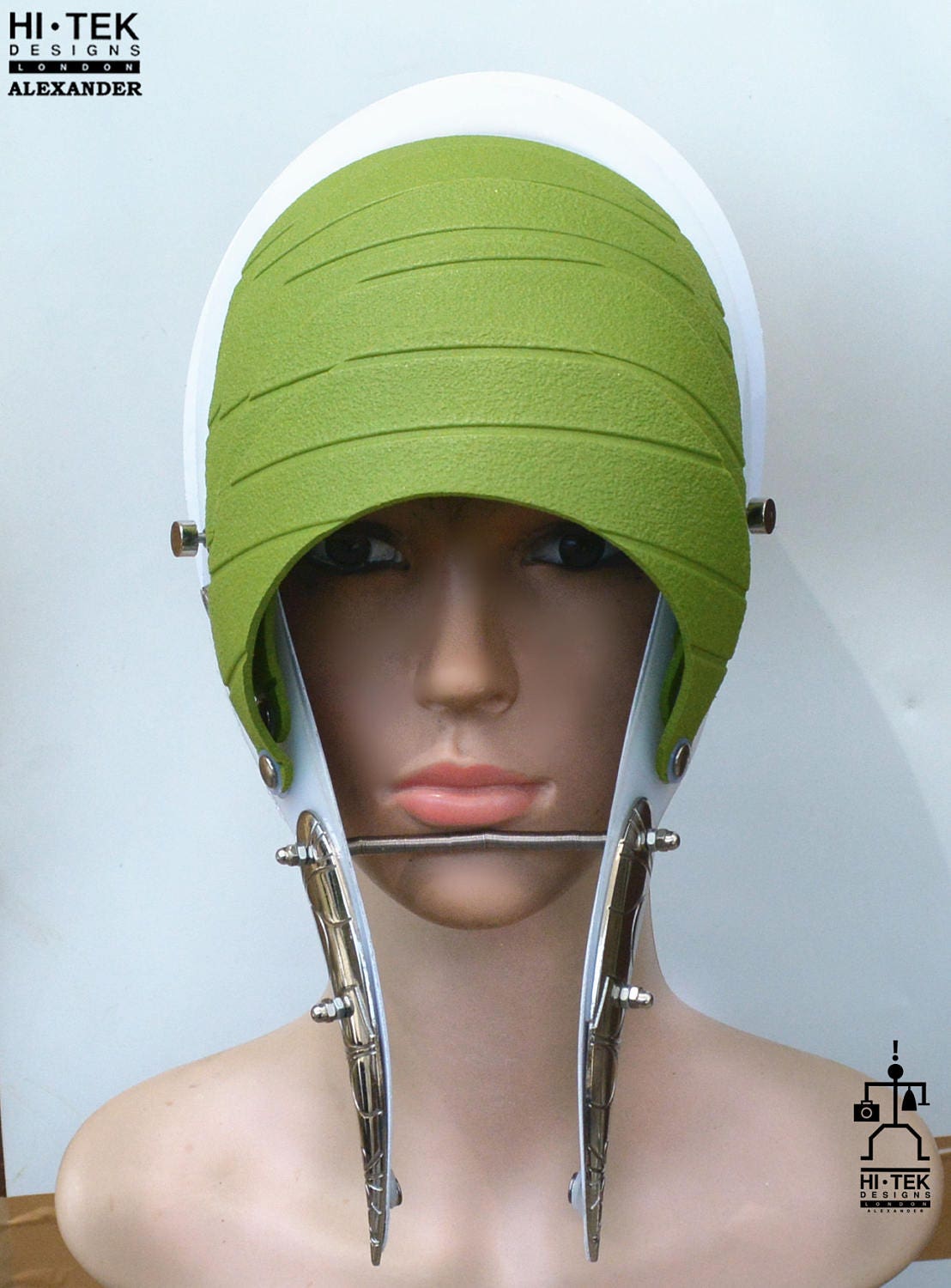 Hi Tek Alexander Handmade Sci-fi Mask: Futuristic White Headwear - Etsy