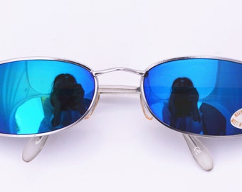 Police blue vintage round-shape sunglasses Vintage POLICE Mod. 1263 Sunglasses Oval Blue Round - Etsy  main image 2