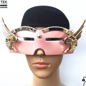Hi Tek Alexander handmade futuristic modern steampunk cosplay cyberwave gothic sic fi artist style costume artist unusual party eyewear mask