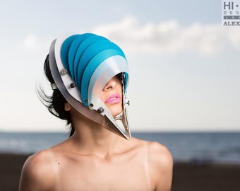 Hi Tek Alexander handgemacht modern futuristisch, sci fi,gothic,steampunk ausgefallene Party Brille Alien Maske Hut
