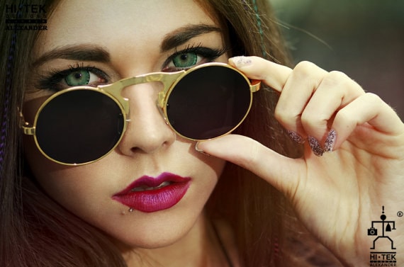 Steampunk Round Sunglasses: Metal Frame, UV400 Lenses - Etsy display picture 1