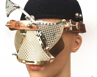 Handmade Steampunk Mask: Futuristic Cyberpunk Cosplay Eyewear