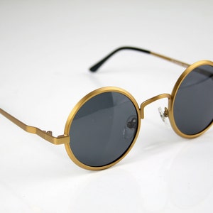 Hi Tek Alexander Round Sunglasses Gold Vintage Retro Unisex Steampunk ...